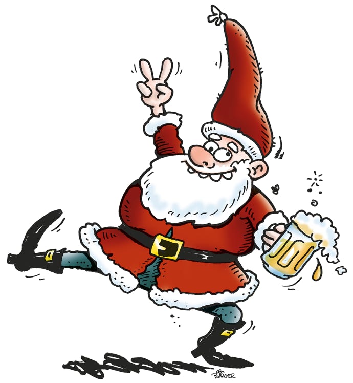 Santa drunk and peacefull illustration
