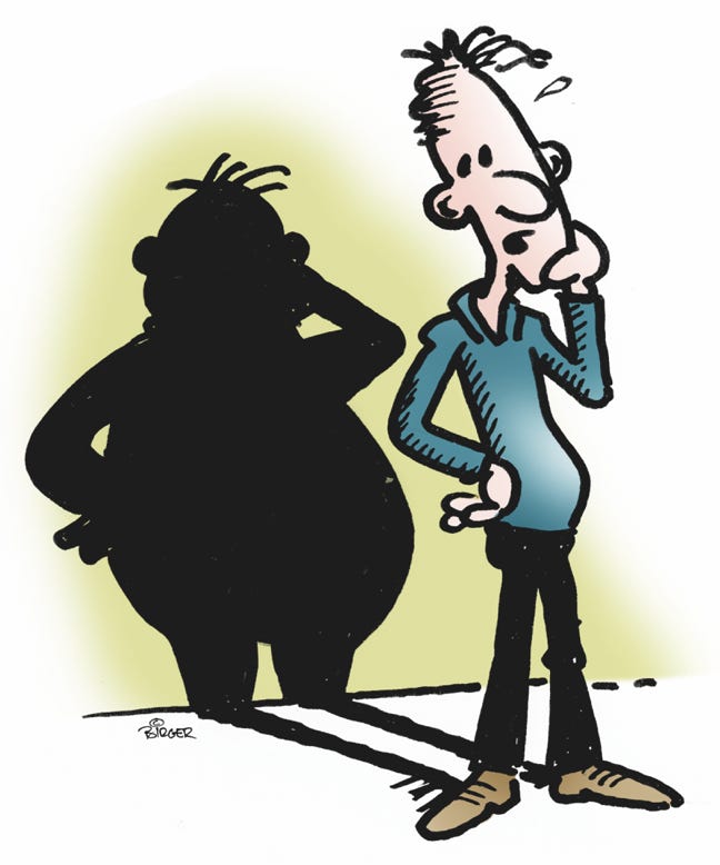Shadow skygge afslører overvægt overweight